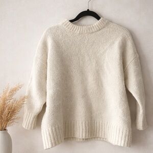 Jenni Kayne baby alpaca cream wool sweater capsule wardrobe cozy size Medium